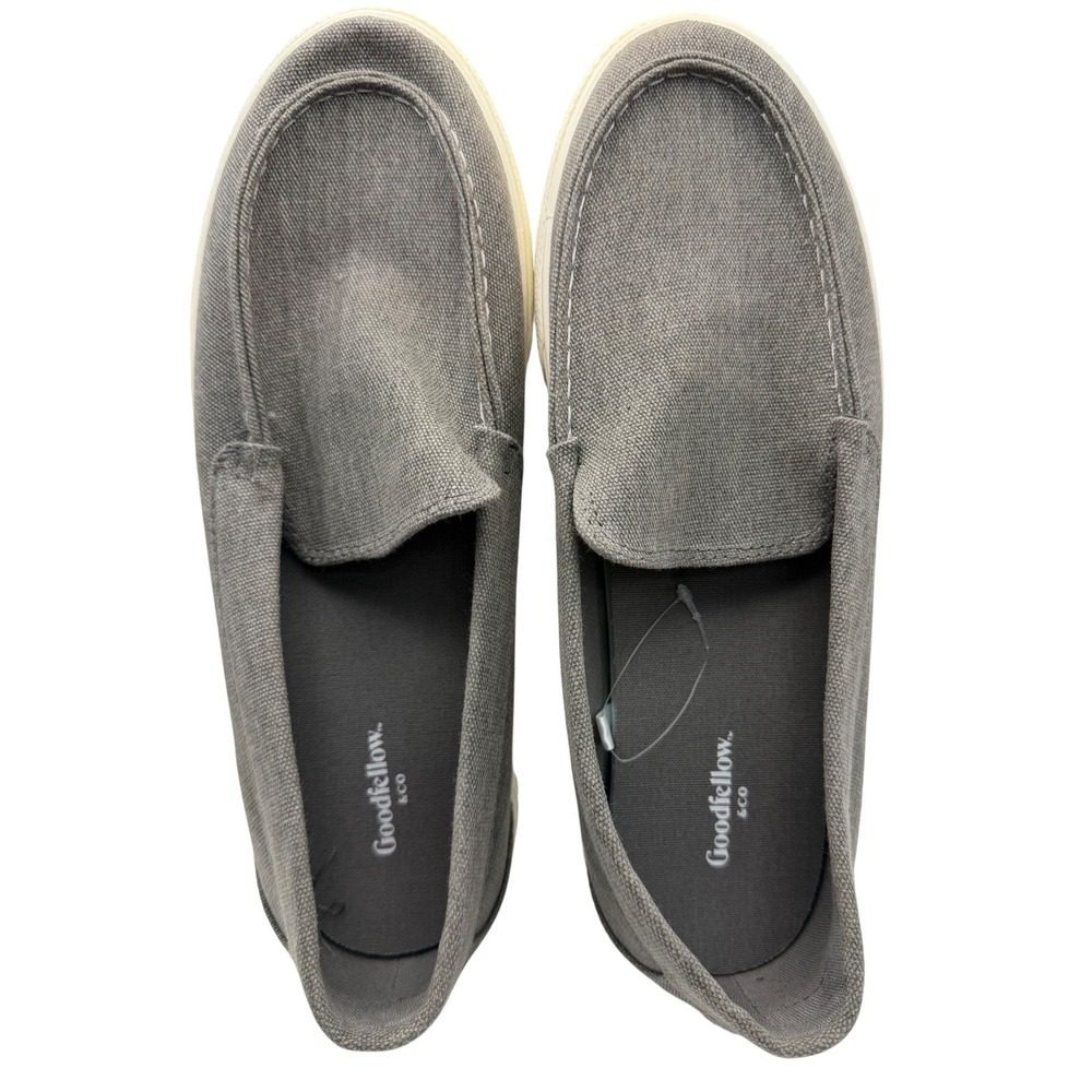 Goodfellow & Co Loafers Men 9 Grey Canvas Slip On Moc Toe Casual Shoes